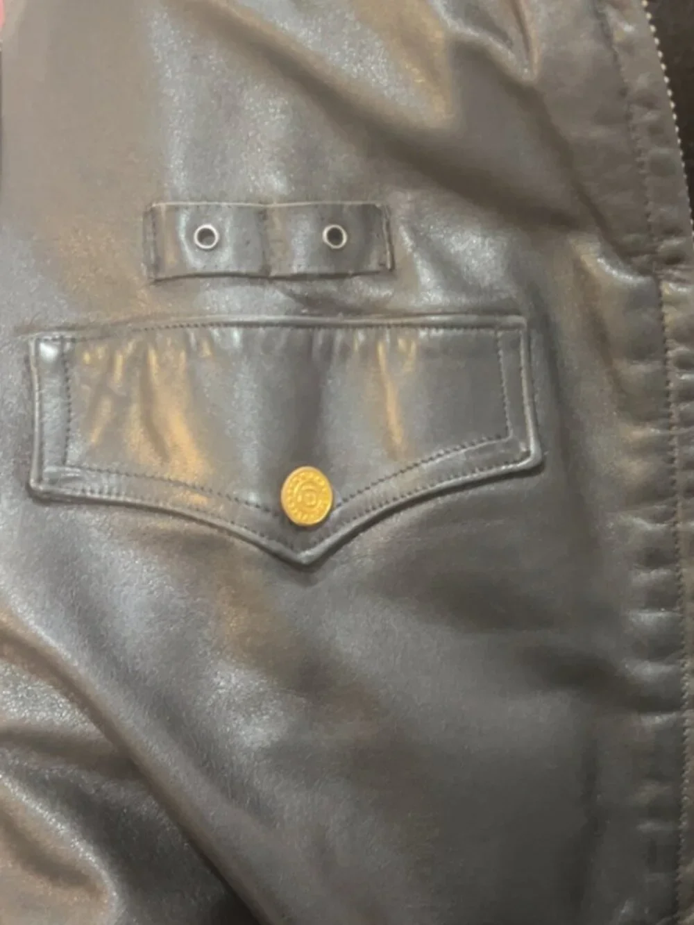 Vintage Black Leather Jacket XL Heavy, Faux Fur Lined, Hidden Pockets Durable - Picture 13 of 13
